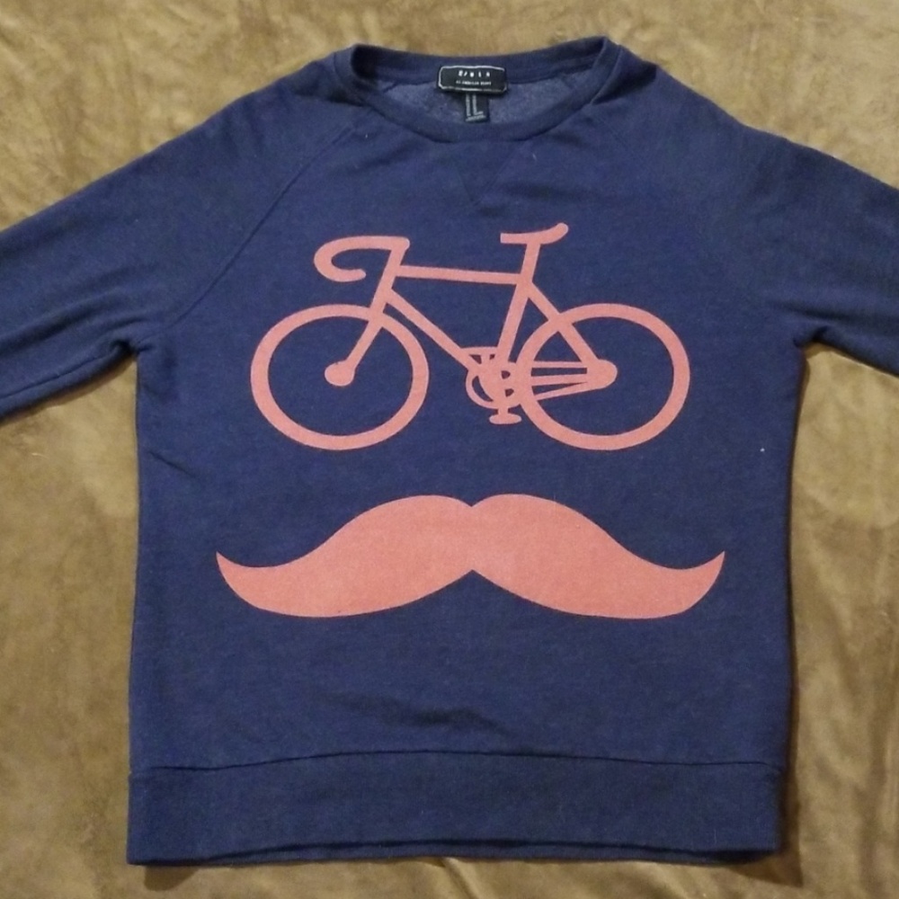 21Men Moustache and Bike Long Sleeve